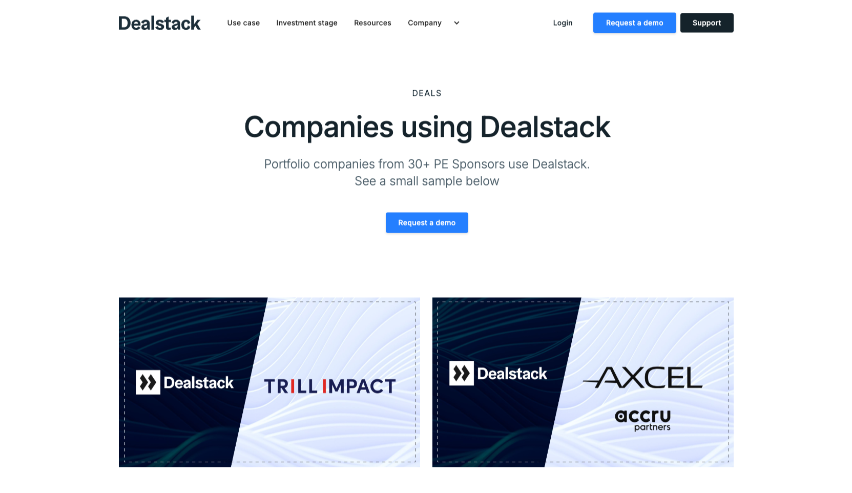 Image of Dealstack project - Deals page.